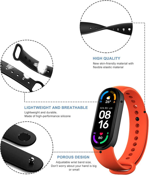 20 Pieces Strap Replacement for Xiaomi Mi Band 6 / Amazfit Band 5, Silicone Wristbands (16 Colors + 4 Screen Protector)