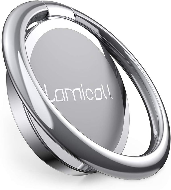 Cell Phone Ring Holder Finger Stand - Lamicall Phone Kickstand, Metal Grip Hook for Magnetic Car Mount, Compatible with