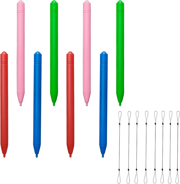 Replacement Drawing Pen for LCD Writing Tablets, 8 Elastic Lanyards, Colorful Stylus for Kids Drawing Tablet (8 PCS)