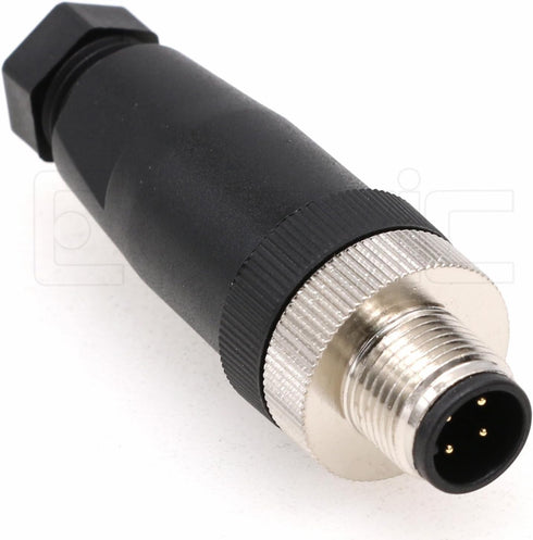 Eonvic M12 4 Pin Male Connector, 12mm A Code Industrial Circular Connector, Unshiled Field Assembly Wireable Sensor IP67 250V 4A AC/DC Straight 2pcs