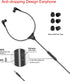SIMOLIO Anti-Dropping Wired TV Earphone with Volume Control, Extra Long Cord Headphone with Mic for TV, PC, RCA & 3.5mm Cable Included, 14.9ft Extension Cable Earphone, Extra Soft Ear Tips, SM-901TV
