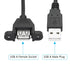 2Pcs 2.0 1FT, USB Panel Mount Extension Cable USB Type A Male to Female with Ears Can Fixed Charging and Data