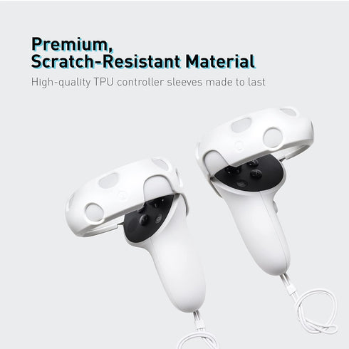 VR Cover Halo Controller Protector Set for Meta Quest 2 in Light Grey