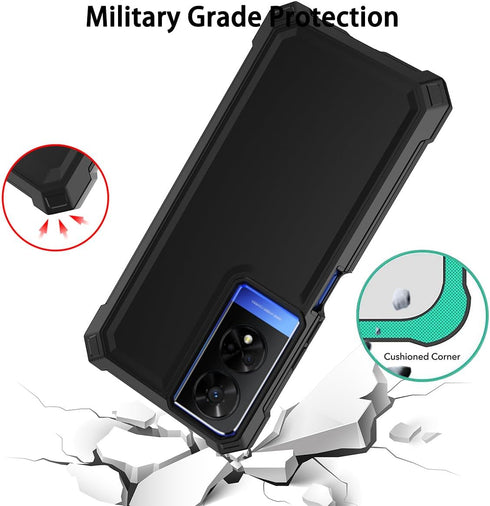 360 Full-Body Soft TPU Bumper Case for TCL 50 XE with Tempered Glass Screen Protector, Shockproof Protective Cover,