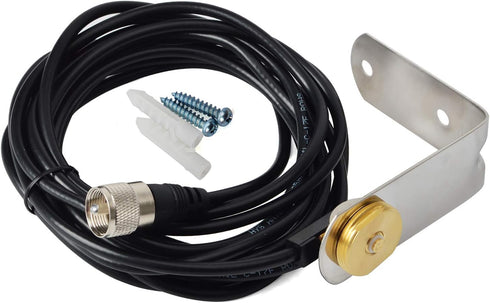 HYS TCJ-N1 3/8" to 3/4" Hole Mount with NMO Bracket and 13' RG-58 Coax Cable for VHF/UHF/CB Radio