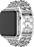 Compatible Apple Watch Band for 45mm, 49mm, 42mm, 44mm, Stainless Steel Cowboy Style for iWatch Series 10-3 (Silver)