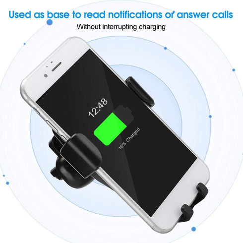 Car Mount Charger, 10W Fast Charging Bracket with 360 Degrees Rotation for Mobile Phones, Silver for S10, Note 10, Mate