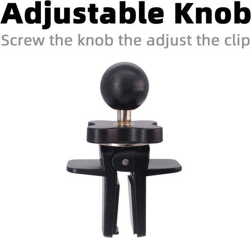 Garmin Air Vent Mount Holder - 17mm Ball Phone/GPS Vent Mount Base with Silicone Clip & Adjustable Knob