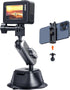 Suction Cup Mount for Gopro iPhone, Anti-Shake Metal Arm Car Camera Mount with 1/4 Thread & Phone Holder for VLOG/Video