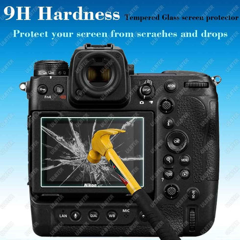 Screen Protector for Nikon Z9 Z8, Tempered Glass Cover 0.3mm 9H Hardness Anti-Scratch