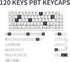 PBT Keycaps 120 Keys, Black White Cute Keycaps, Dye-Sublimation Puppy Comic Theme for Mechanical Keyboards