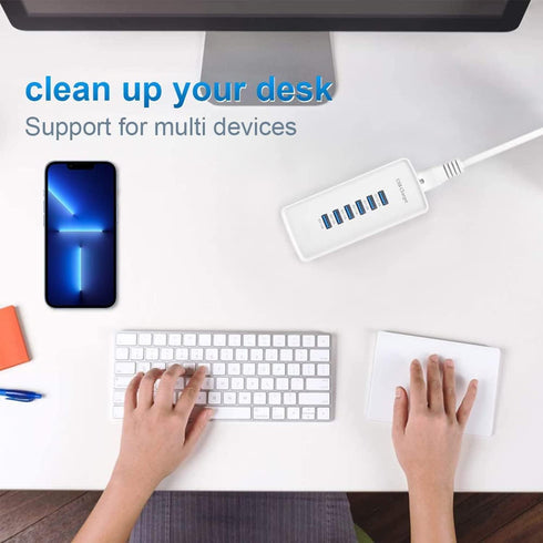 Generic 6-Port USB Fast Charger, Portable Charging Station, Suitable for Various Devices, Compatible with iPhone, iPad