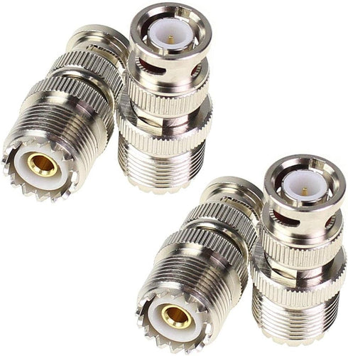 BNC Male to UHF Female SO-239 Adapter, 4pcs RF Coaxial Coax Connector