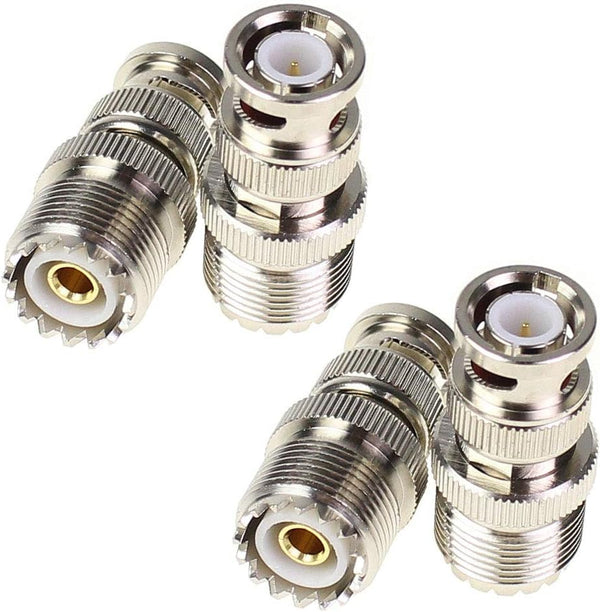 BNC Male to UHF Female SO-239 Adapter, 4pcs RF Coaxial Coax Connector