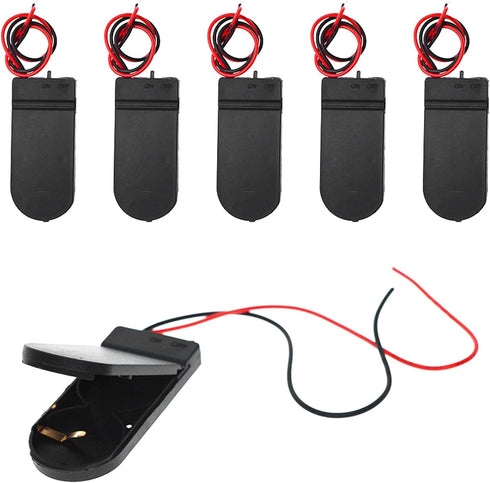QTEATAK 6 Pcs 2 x 3V CR2032 Button Coin Cell Battery Holder with