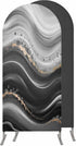 Jnbasdffb 6.6 Marble Wedding Arch Cover,Stretchy Spandex Arch Backdrop Stand Covers FT,Black Grey Oil Painting Gradient