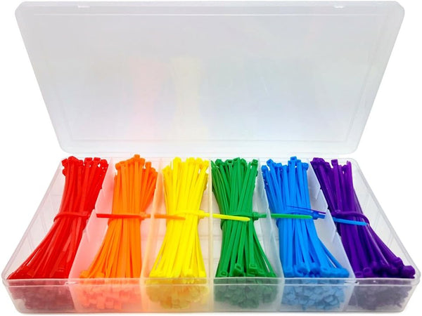 600 Piece Multi-Purpose Cable Ties - Assorted Colored