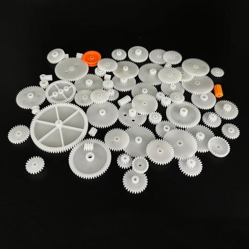 URIMPAVIDO 64PCS 0.5 Module Plastic Gears Single Gear Reduction Gear Small Motor Gears for DC Motor RC Car Truck Robot