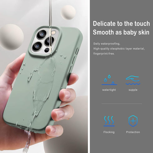 Shop SUANPOT Grey Liquid Silicone Case for iPhone 15 Pro Max 6.7", Shockproof, Soft Slim Gel Rubber, Anti-Scratch