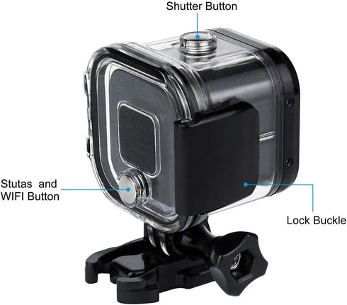 60m Waterproof Dive Housing Case - Bracket Accessories for GoPro Hero 5 Session, Hero 4 Session Cameras