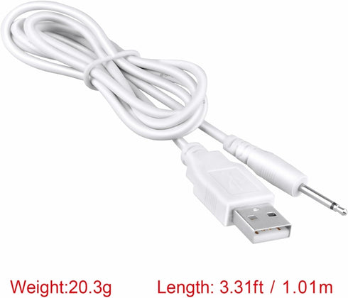 3ft Black USB to DC Power Charger Cable for Bed Geek Wand