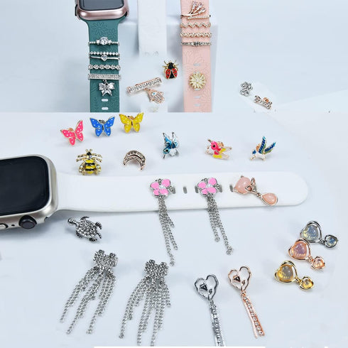 Silver Rose Gold Sea Turtle Watch Band Charms for Apple Watch Band for Women, Christmas Holiday Accessories