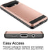 Vofolen Wallet Case for Galaxy S10 Plus, Anti-Scratch Dual Layer Protective Hard Shell with ID Slot, Rose Gold