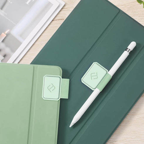 Fintie 4 Pack Pen Loop Holder for Apple Pencil Pro, Apple Pencil (USB-C) & Apple Pencil (1st / 2nd Gen) and Stylus Pens, Elastic Adhesive Leather Pen Sleeve Attached to Cases, Green