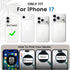 KEXAAR 17 2025 6.3", 17 Compatible with iPhone Case, Clear Floral Flower Green Leaves Tree Shockproof Protective Bumper