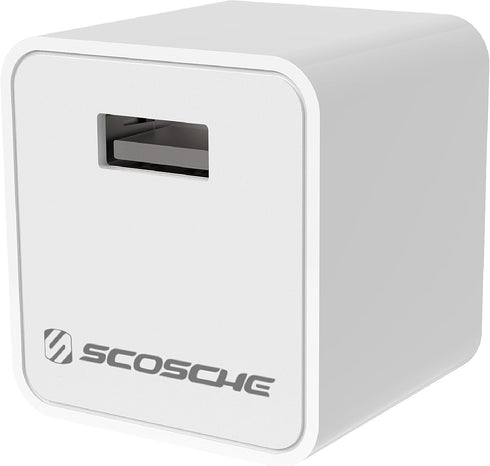 Scosche HA12WT-RP SuperCube 12W Portable Wall Charger Adapter for All USB Devices, Cell Phones, Tablets in White