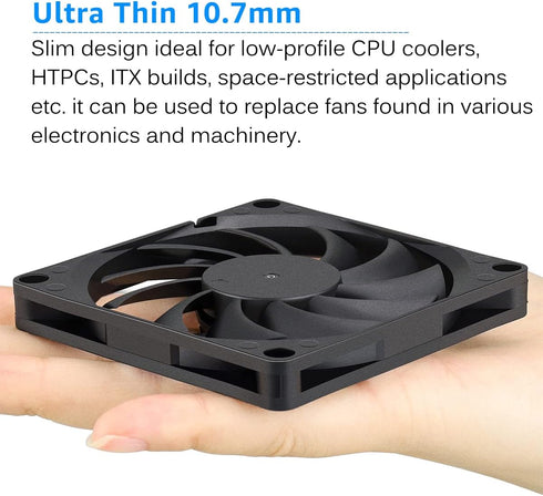 Gdstime DC 5V Brushless Cooling Fan, 80mm x 80mm x 10mm, 2PIN