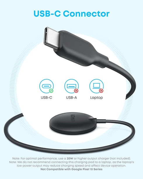 Anker Qi2 15W 17/16/15/14/13/12 Zolo Magnetic Wireless Charger, Certified MagSafe-Compatible Wireless Charging Pad