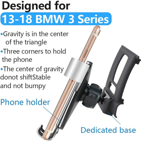 Car Phone Holder for BMW 3 Series (2013-2018) & 2 Series (2014-2021) - Auto Accessories Cellphone Mount Cradle Stand