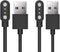 Lamshaw Magnetic USB Replacement Charging Cable, Compatible with Niizero Smartwatch Charger, 2 Pack (Black+Black)