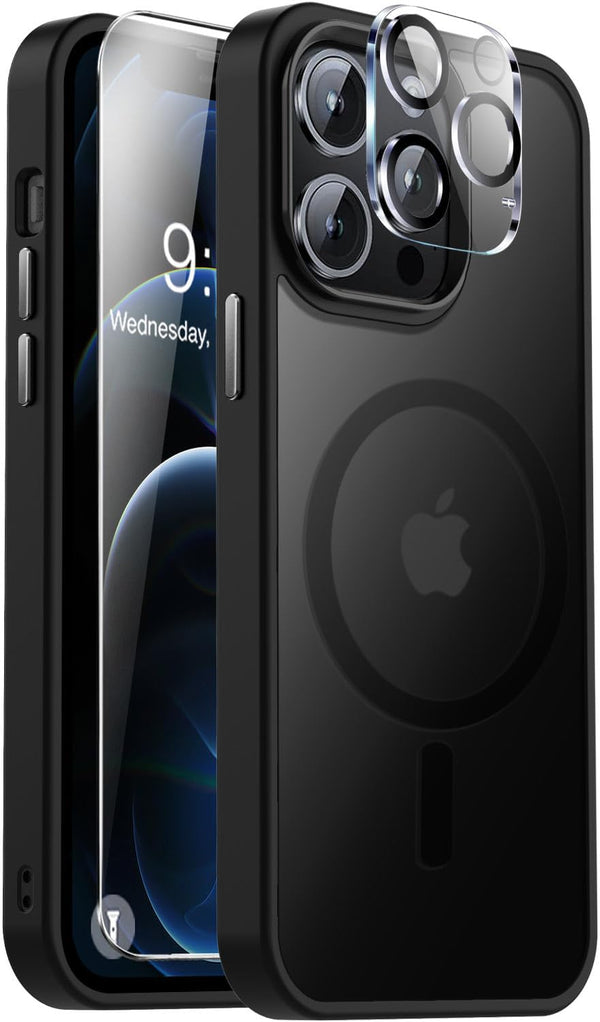 Vooii iPhone 12 Pro Max Case - Strong Magnetic, Slim Translucent Matte, Magsafe Compatible, with Screen & Camera