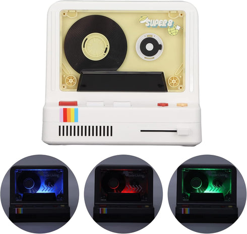 Retro Bluetooth Speaker, Portable Desk Bluetooth Cassette Player, Supports Bluetooth Aux and Memory Card, Mini Night