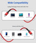 JSAUX 10ft USB C to Micro USB Cable, Braided Charger & Sync for Galaxy S8, S9, S10, Pixel 3 XL & Micro USB Devices.