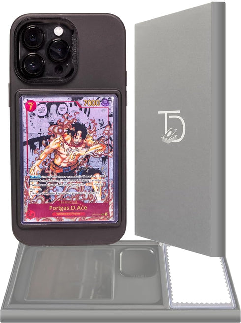 TopDeck Card/Photo Display Phone Case for iPhone 15 - Black | TCG/Photo Display Top Loaders & Sleeves | Compatible with