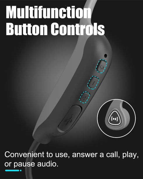 Tayogo Bone Conduction Headphones, Wireless Bluetooth Earbuds, Open Ear Headset with Mic for Running, Cycling, Yoga