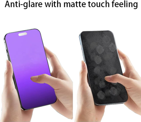 2 PCS Anti-Blue Privacy Matte Tempered Glass for iPhone 14 Pro Max, Anti-Glare Anti-Spy Screen Protector Film