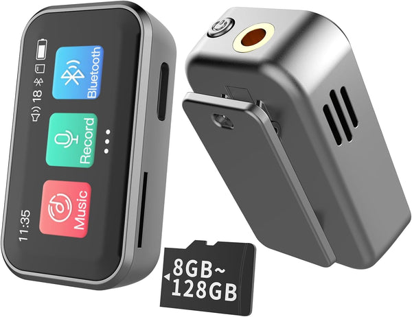 Jersonn Mini MP3 Player with Bluetooth,Portable Digital Lossless 32G Music Player with Built-in