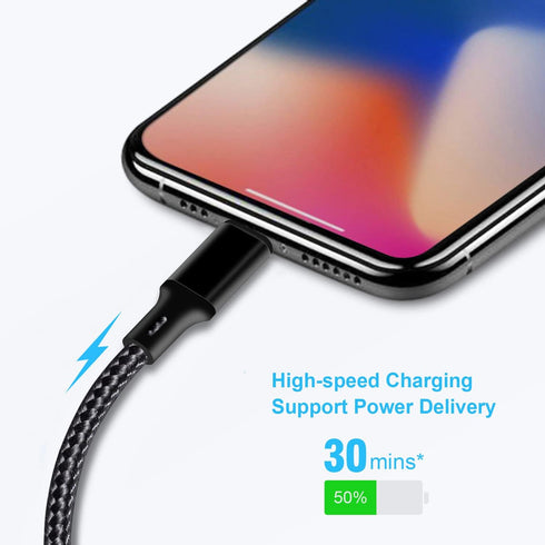cugunu USB C to Lightning Cable 5 Pack 3/3/6/6/10FT iPhone Charger Apple MFi Certified Power Delivery Fast Charging Cord Compatible with iPhone 14/13/12/11/XS/XR/X/8 - Black by cugunu