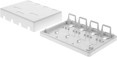 Networx Keystone Jack Surface Mount Boxes, 4 Port, White