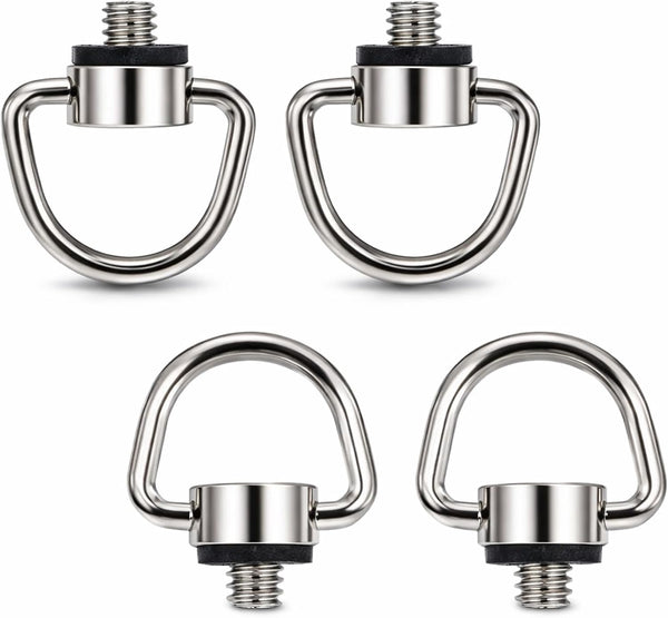 Qulkws 4pcs Stainless Steel D Ring Screw, Camera D Ring Screws Hinged Holder,1/4"-20