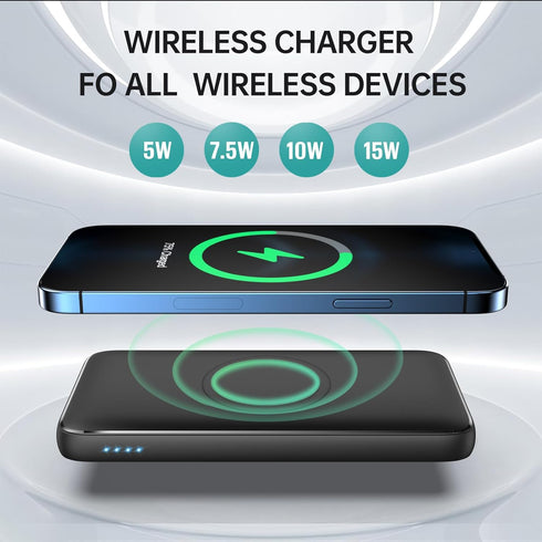 HETP 13800mAh 15W 25W 4.0 5 Pack 16/15/14/13/12,Android Wireless Portable Charger Power Bank, Fast Wireless Charging PD