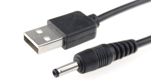 FitTurn 5V DC Power Cord USB to DC 3.5mm x 1.35mm Barrel Jack Adapter Connector Charging Cable (Black)
