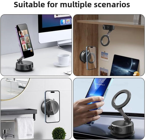 RIWPKFH Latest Vacuum Magnetic Phone Holder for Car,Ultra Suction Cup Phone Mount, Foldable & Adjustable & Portable