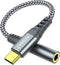 JXMOX USB Type C to 3.5mm Female Headphone Jack Adapter - USB C to Aux Audio Dongle for iPhone, Samsung, Pixel, iPad