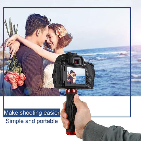 Universal Camera Handle Grip Support Mount with 14-20 Thread for Digital Video Camera, Camcorder, Action Camera, LED