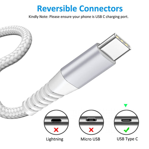 USB Type C Cable 6FT 2Pack Fast Charging Cable USB C Charger Phone Cord for Samsung Galaxy A01 A02s A03s A10e A11 A12 A13 A14 A20 A21 A32 A42 A52 A53 A50 A51 S21 S22, Moto G7/G6, LG K51 Stylo 6 5 4